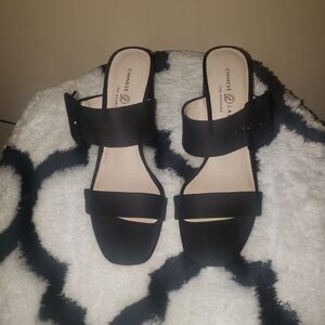 Chinese Laundry Black Sandals Block Heel Size 9